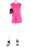 Mandarin Manor Long Blouse - Hot Pink