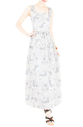 Mediterranean Mosaique Getaway Maxi Dress - Blue