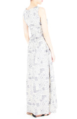 Mediterranean Mosaique Getaway Maxi Dress - Blue