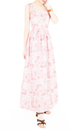 Mediterranean Mosaique Getaway Maxi Dress - Red