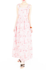 Mediterranean Mosaique Getaway Maxi Dress - Red