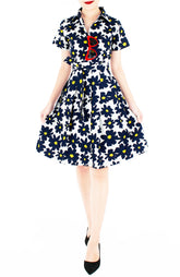 Midnight Jazz Rendition Emma Two-way Shirtdress