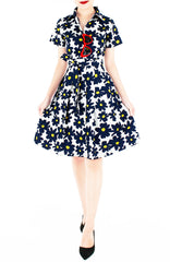 Midnight Jazz Rendition Emma Two-way Shirtdress