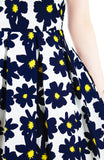 Midnight Jazz Rendition Flare Dress with Short Sleeves
