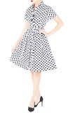 Miss Retro Polka Dots Anna Shirtdress - White