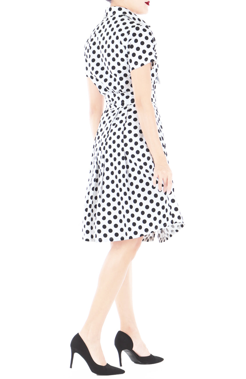 Miss Retro Polka Dots Anna Shirtdress - White