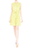 Mod Aztec A-Line Button Down Dress - Yellow