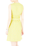 Mod Aztec A-Line Button Down Dress - Yellow