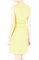 Mod Aztec A-Line Button Down Dress - Yellow