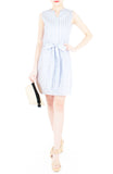 Mod Summer Gingham A-Line Button Down Dress - Alice Blue