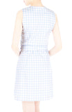 Mod Summer Gingham A-Line Button Down Dress - Alice Blue