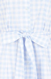 Mod Summer Gingham A-Line Button Down Dress - Alice Blue