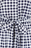 Mod Summer Gingham A-Line Button Down Dress - Black