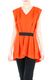 Modern Artful Origami Top - Orange