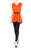 Modern Artful Origami Top - Orange