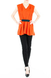 Modern Artful Origami Top - Orange
