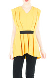Modern Artful Origami Top - Yellow