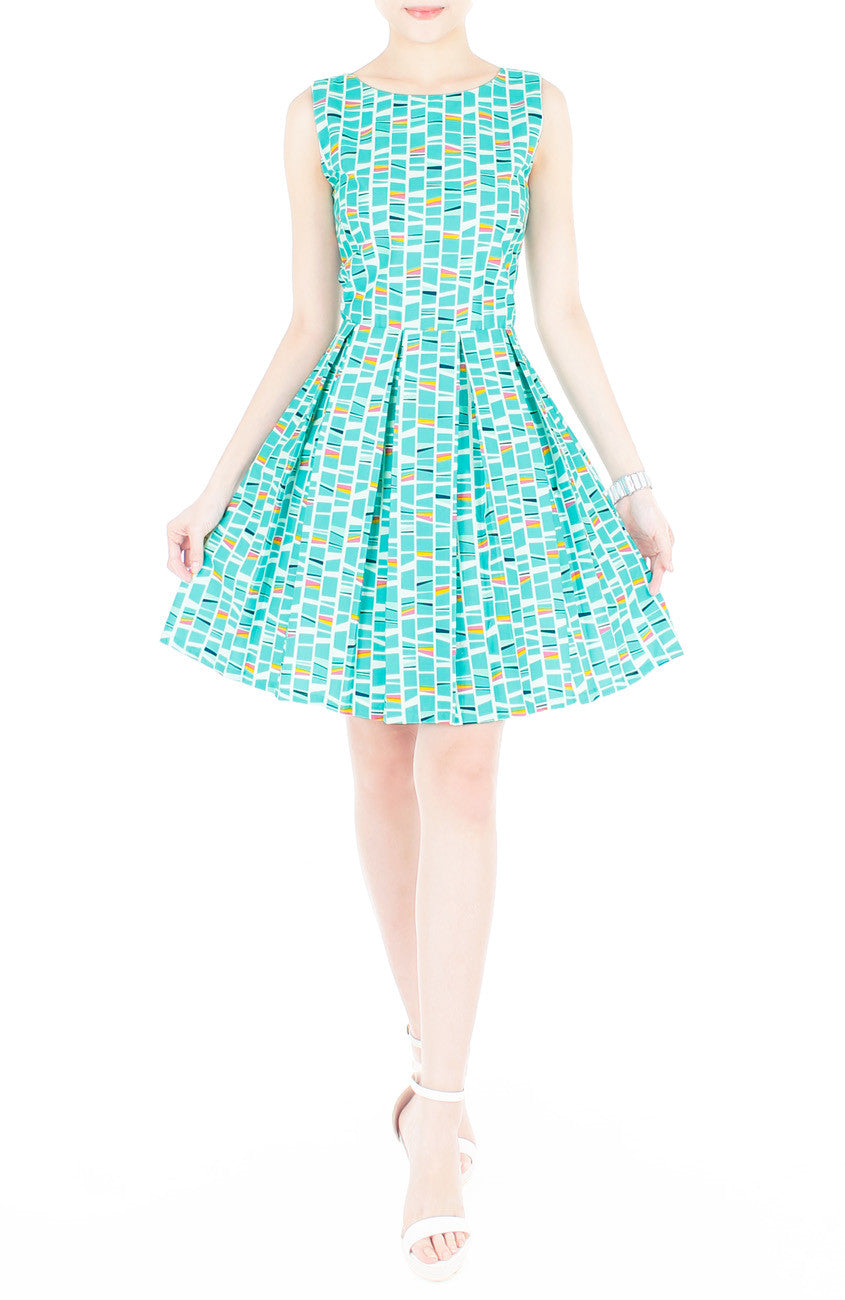 Modernist Stained Glass Art Flare Dress