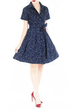 Moonlight Galaxy Anna Shirtdress - Midnight Blue