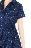 Moonlight Galaxy Anna Shirtdress - Midnight Blue