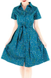 Moonlight Galaxy Emma Two-way Shirtdress - Cosmic Turquoise