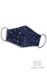 Moonlight Galaxy Pure Cotton Face Mask - Midnight Blue