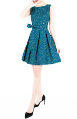 Moonlight Galaxy Flare Dress with Belt