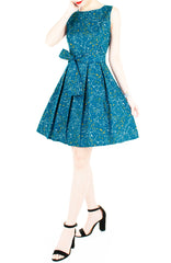 Moonlight Galaxy Flare Dress with Obi Belt