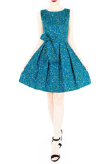 Moonlight Galaxy Flare Dress with Obi Belt