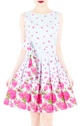 Morning Dew Drops Two-way Flare Dress - Mist Blue