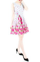 Morning Dew Drops Two-way Flare Dress - Mist Blue