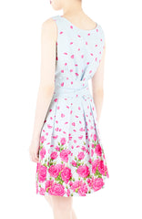 Morning Dew Drops Two-way Flare Dress - Mist Blue