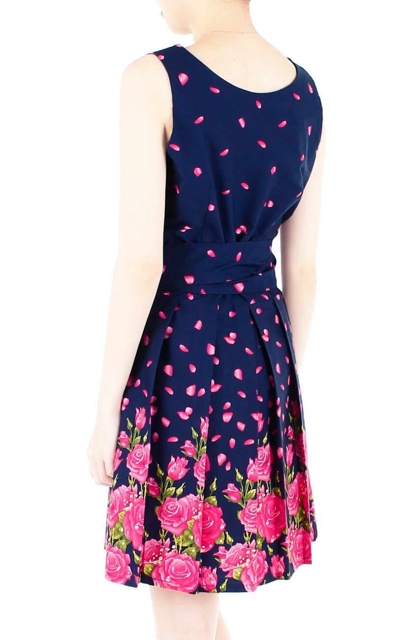 Morning Dew Drops Two-way Flare Dress - Night Blue