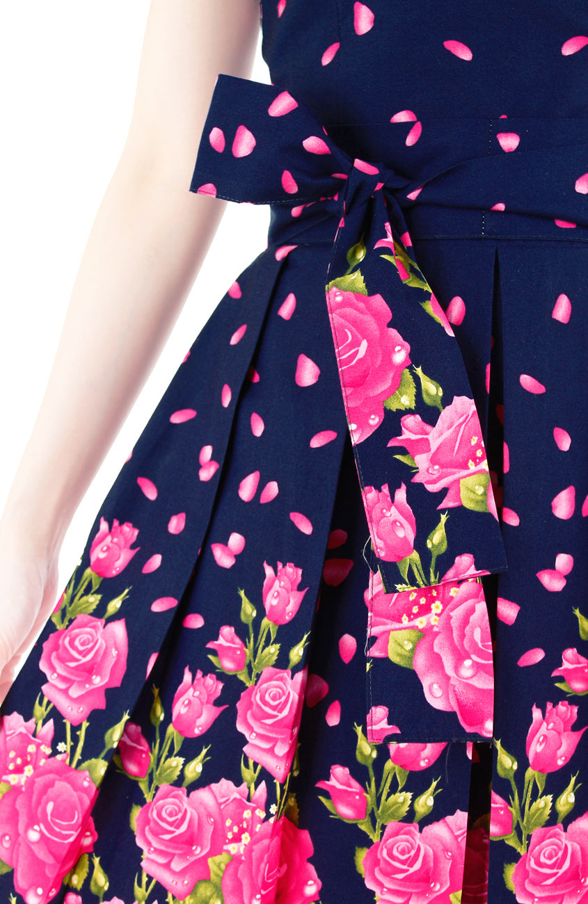 Morning Dew Drops Two-way Flare Dress - Night Blue