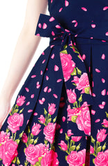 Morning Dew Drops Two-way Flare Dress - Night Blue