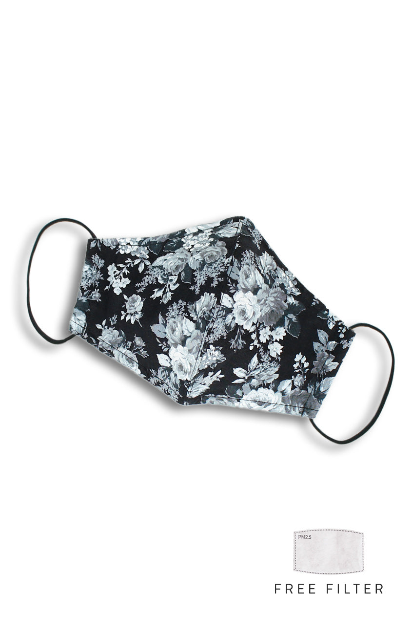 Mysterious Black Rose Pure Cotton Face Mask