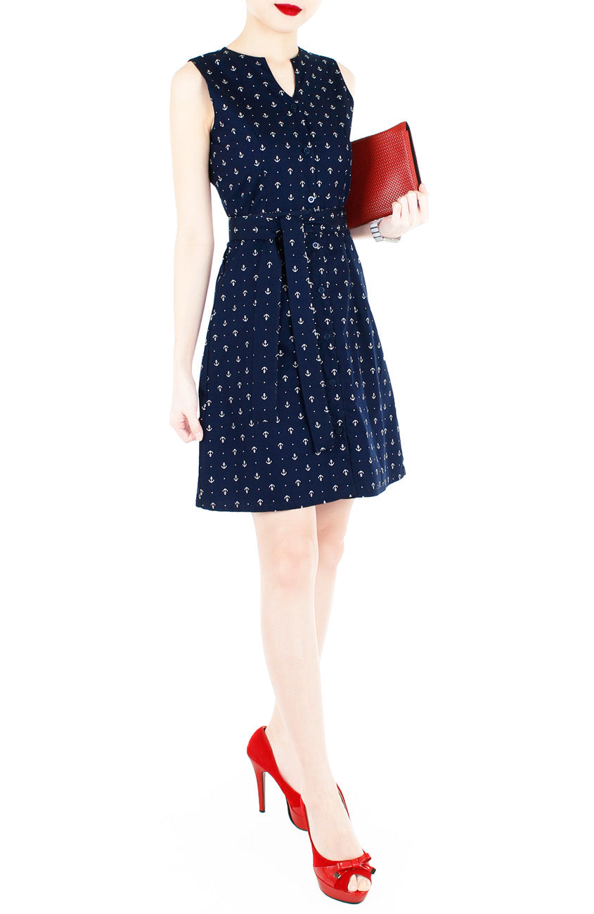 Nautical Chronicals A-Line Button Down Dress