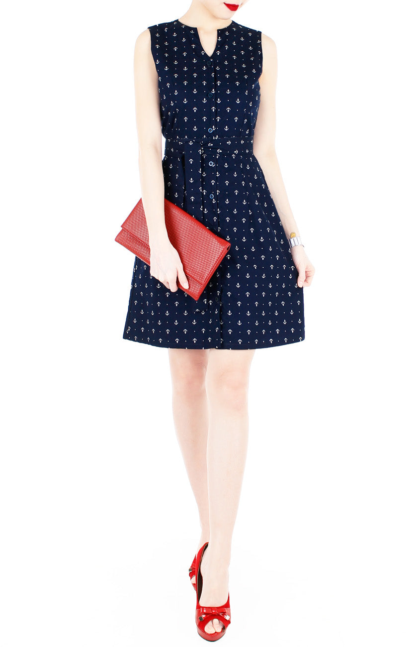 Nautical Chronicals A-Line Button Down Dress