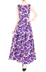 Nights of Fancy Rose Flare Maxi Dress - Lavender Purple