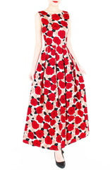 Nights of Fancy Rose Flare Maxi Dress - Red