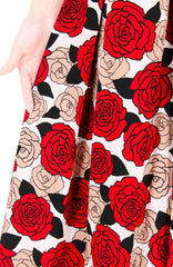 Nights of Fancy Rose Flare Maxi Dress - Red