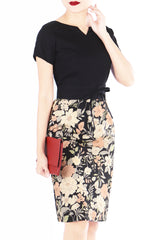 Noir Camellias Jeane Dress