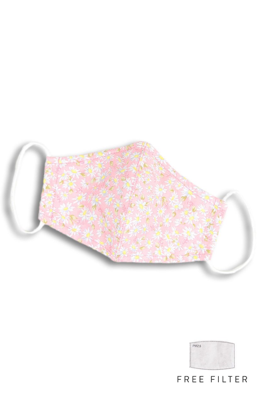 Oopsie Daisy! Pure Cotton Face Mask - Sweet Pink