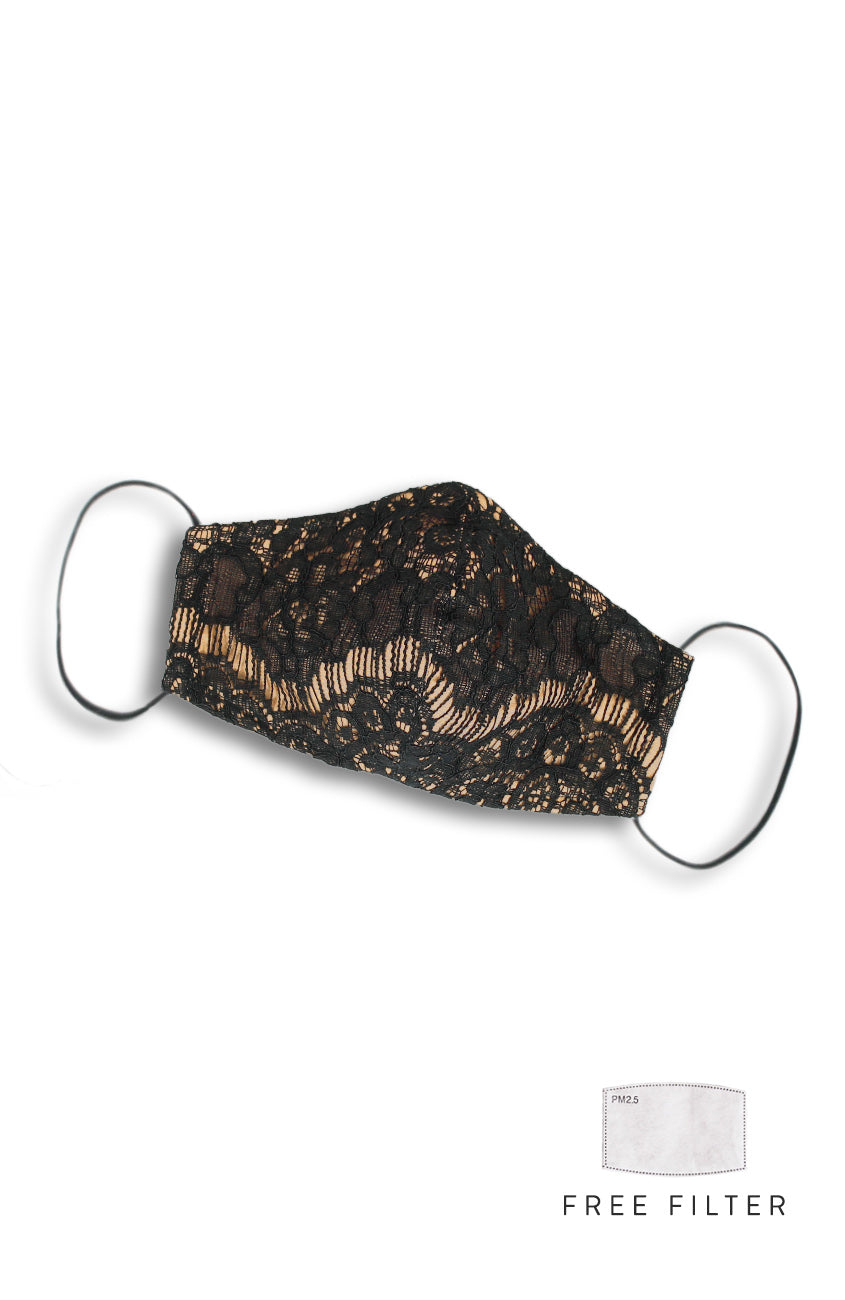 MASQUERADE Luxe Lace Mask - Noir Madame