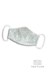 MASQUERADE Luxe Lace Mask - Silver Pearl