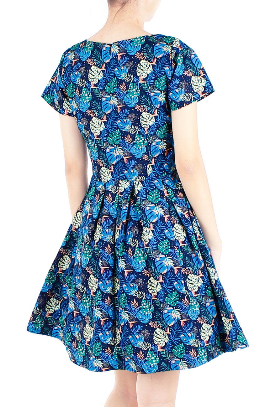 Pandora’s Tropical Paradise Flare Dress with Short Sleeves