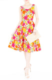 Papier-mâché Rosette Flare Midi Dress - White