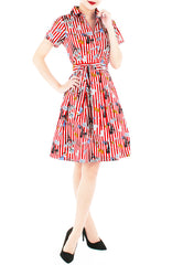 Parisian Chic Anna Shirtdress - Lipstick Red