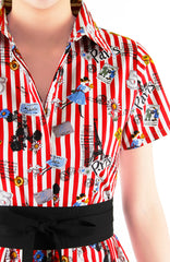 Parisian Chic Anna Shirtdress - Lipstick Red