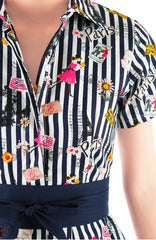 Parisian Chic Anna Shirtdress - Navy